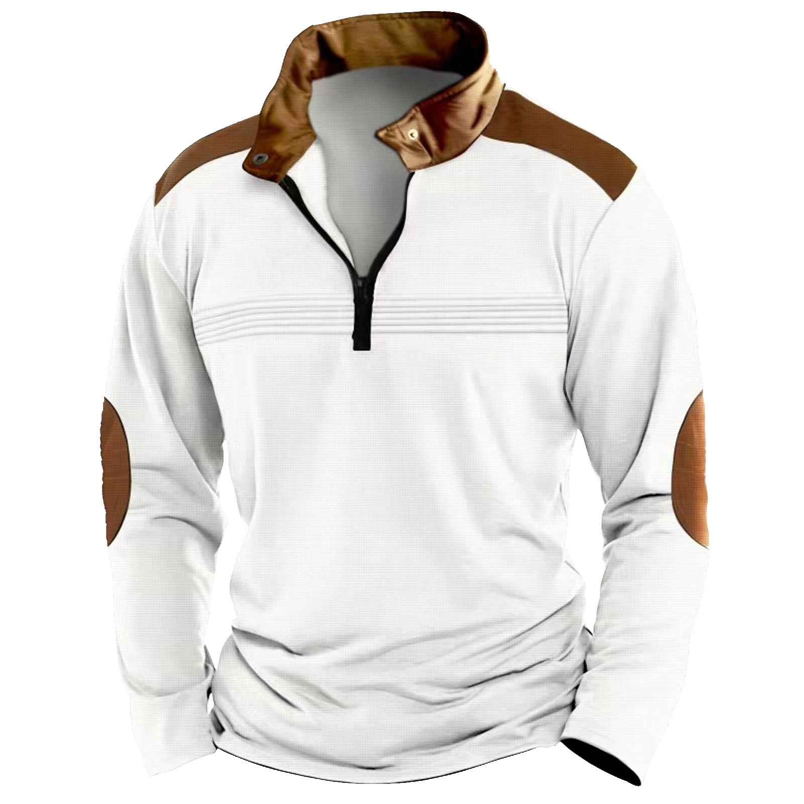 thumbnail image 5 of Sudadera con cremallera para hombre para otoño-invierno: cuello alto, sin capucha, poliéster, ligera, informal/para hacer ejercicio, tallas S-XXXL, 5 of 5